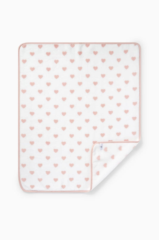 Little hearts - baby blanket - 100 x 80 cm