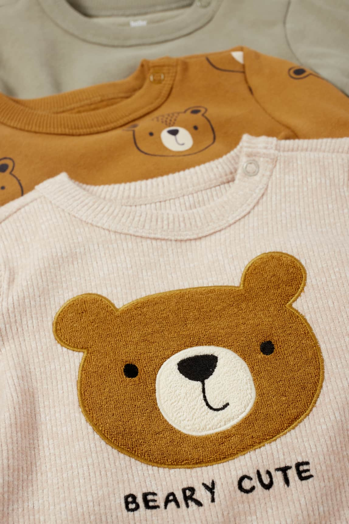 Multipack of 3 - teddy bear - baby sweatshirt