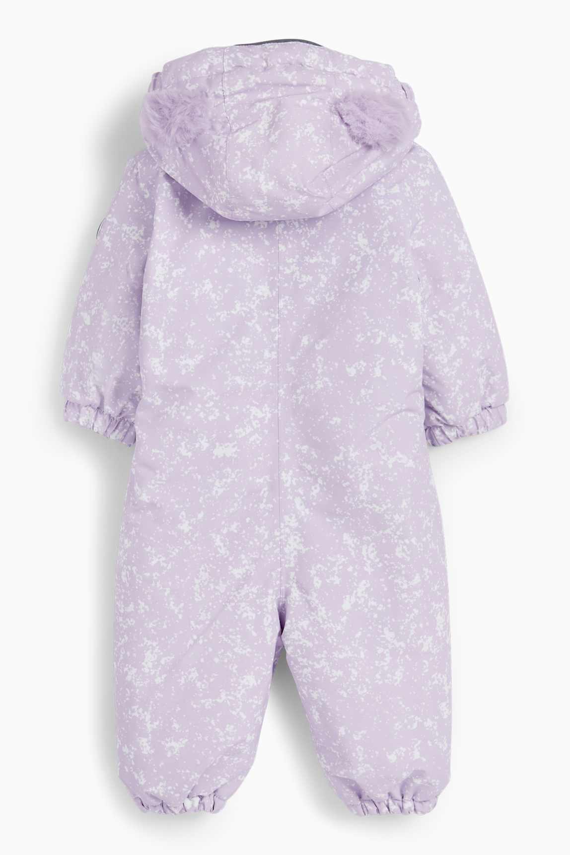 Baby snowsuit with hood - waterproof - patterned