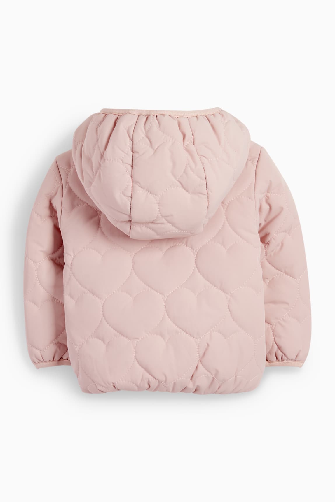 Heart - baby quilted jacket with hood - water-repellent