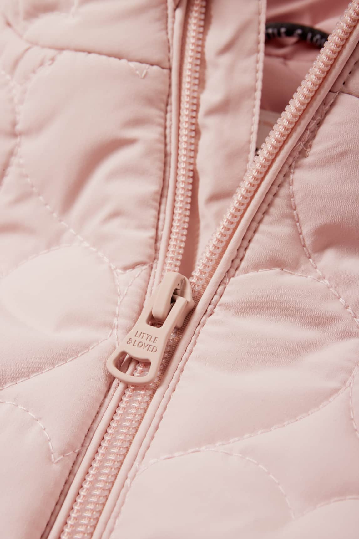 Heart - baby quilted jacket with hood - water-repellent