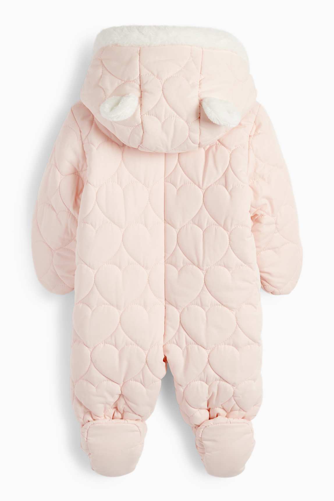 Heart - baby snowsuit with hood