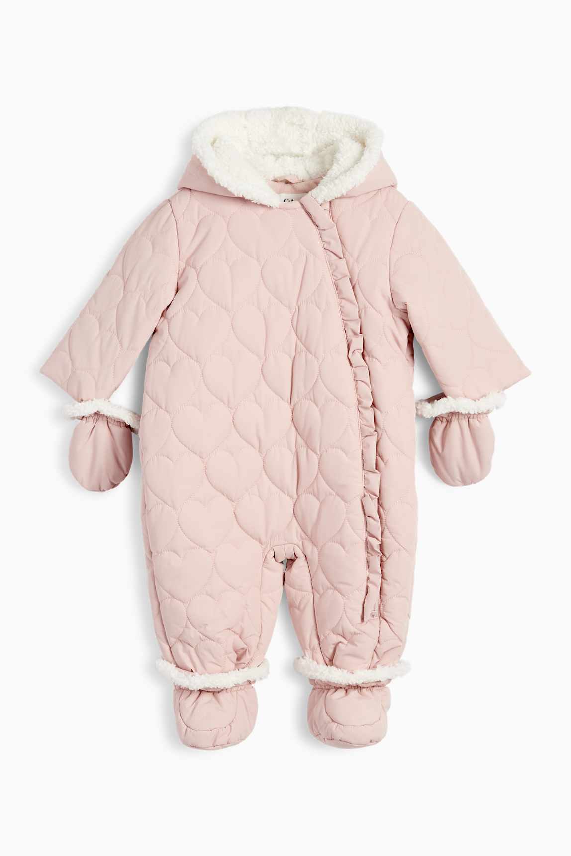 Heart - baby snowsuit and hood - water-repellent