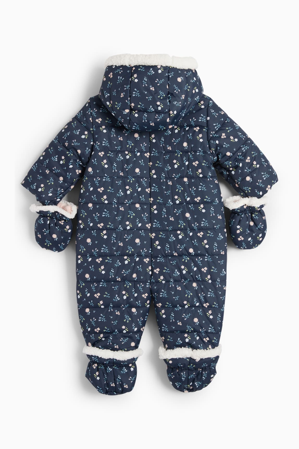 Floral - baby snowsuit with hood