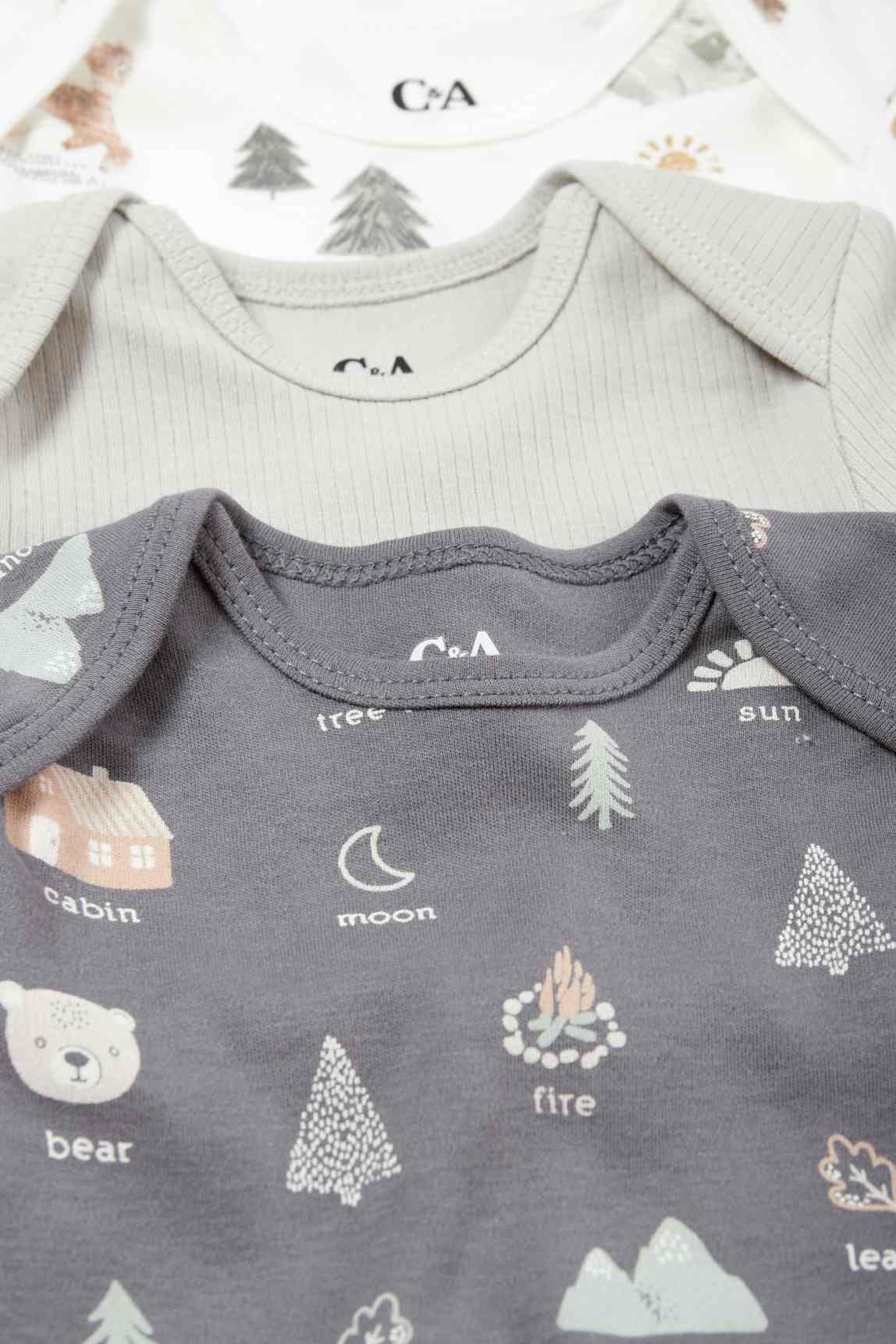 Multipack of 3 - woodland animals - baby bodysuit