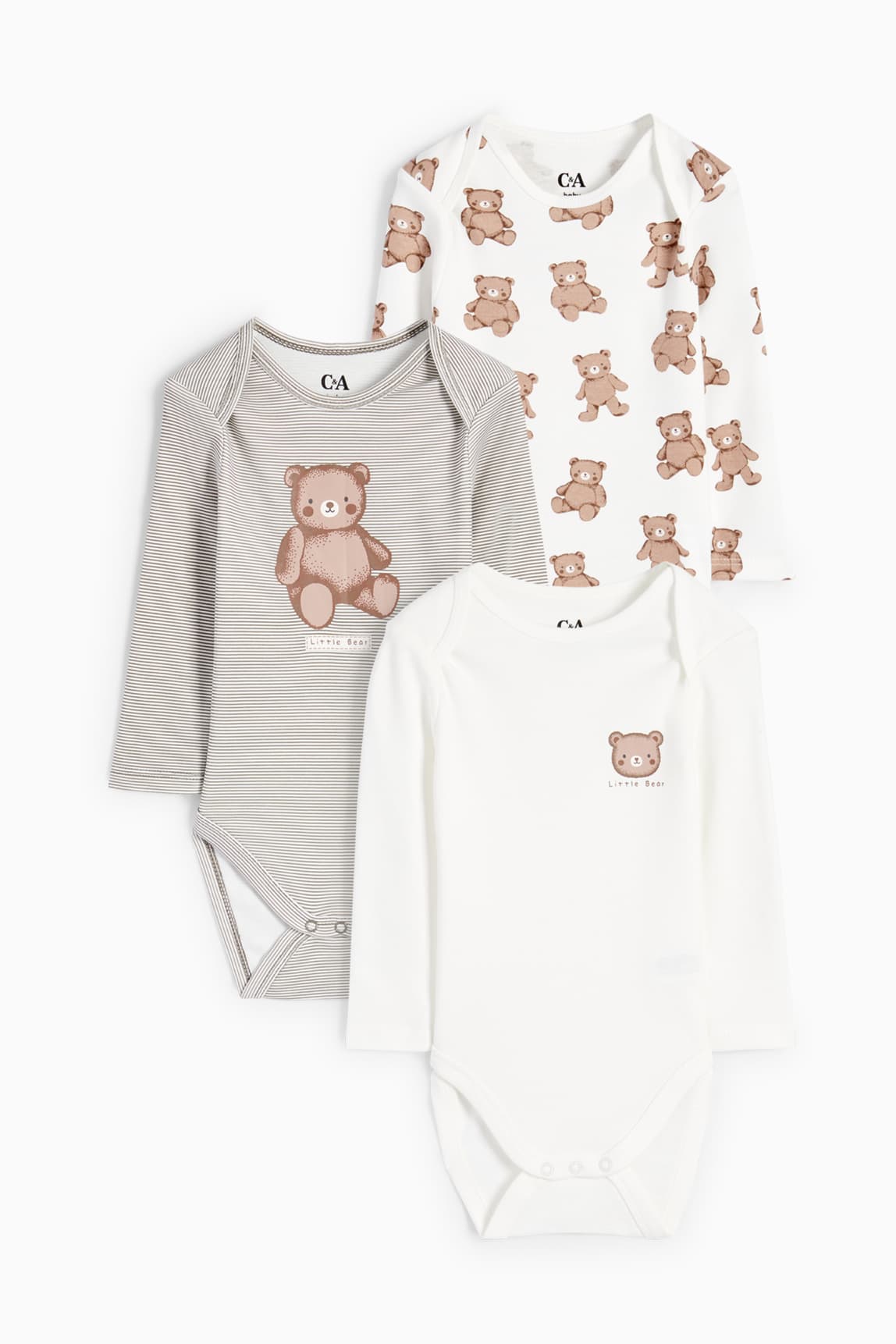 Multipack of 3 - teddy bear - baby bodysuit