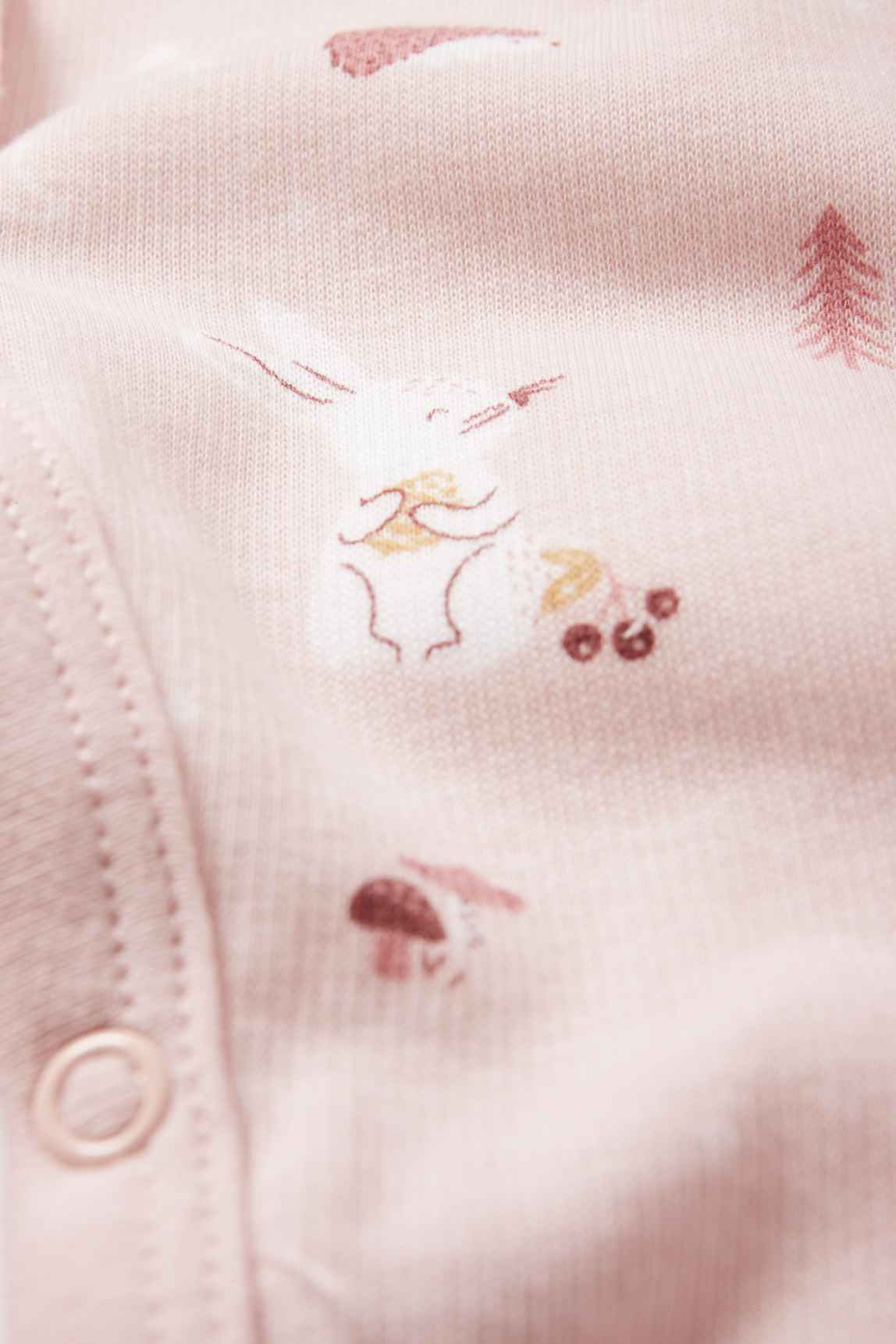 Bunny rabbit and hedgehog - baby sleepsuit