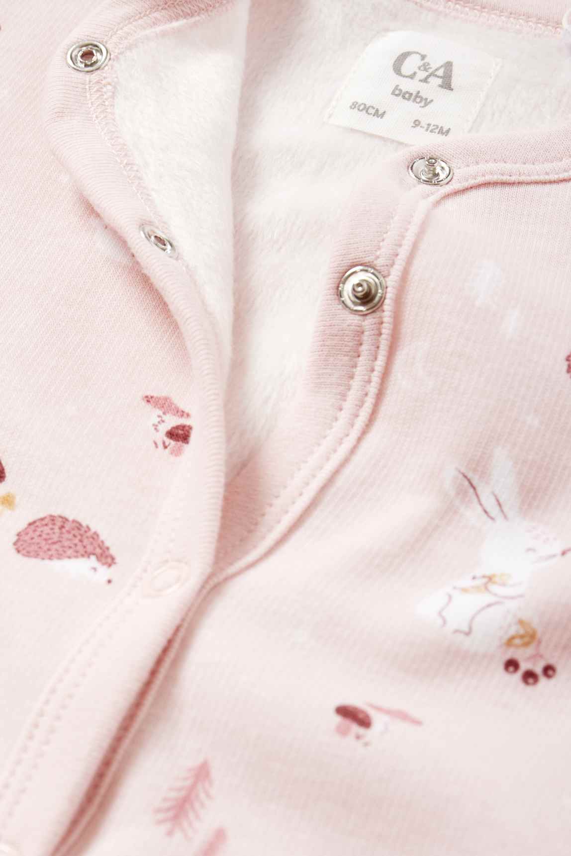 Bunny rabbit and hedgehog - baby sleepsuit