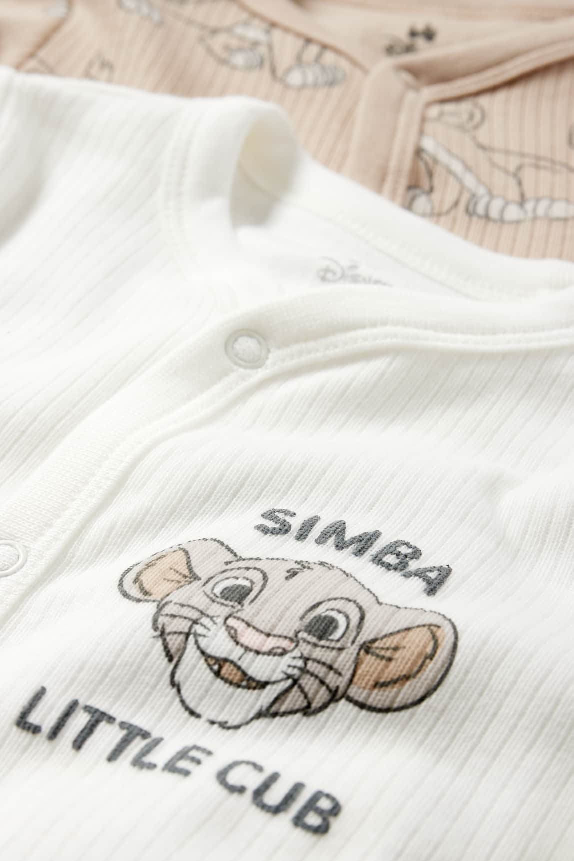 Multipack of 2 - The Lion King - baby sleepsuit