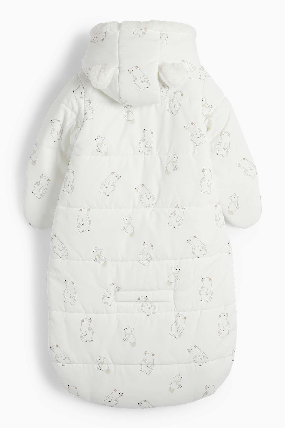 Bear and fox - baby footmuff with hood