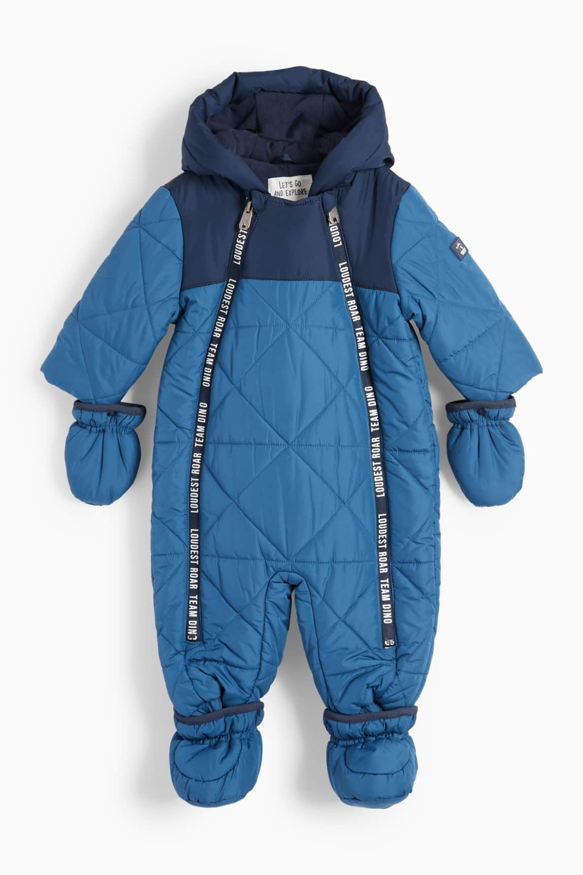 Baby snowsuit with hood