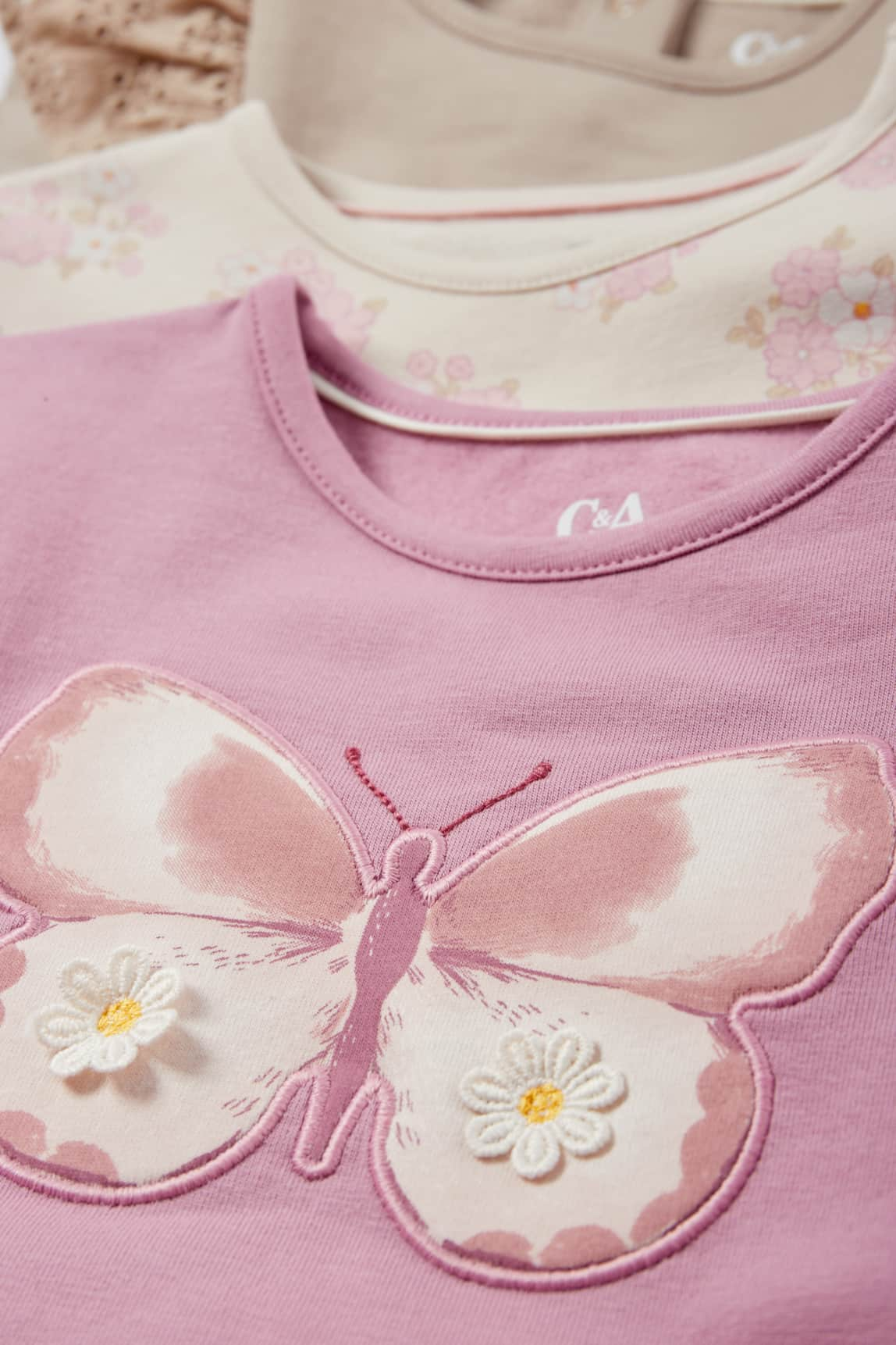 Multipack of 3 - butterfly and flowers - baby sweatshirt