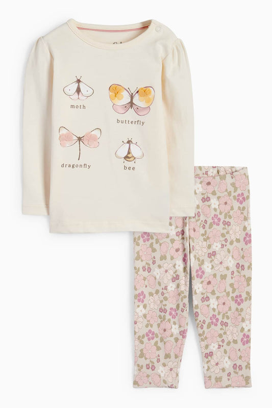 Flowers and insects - baby outfit - 2 piece