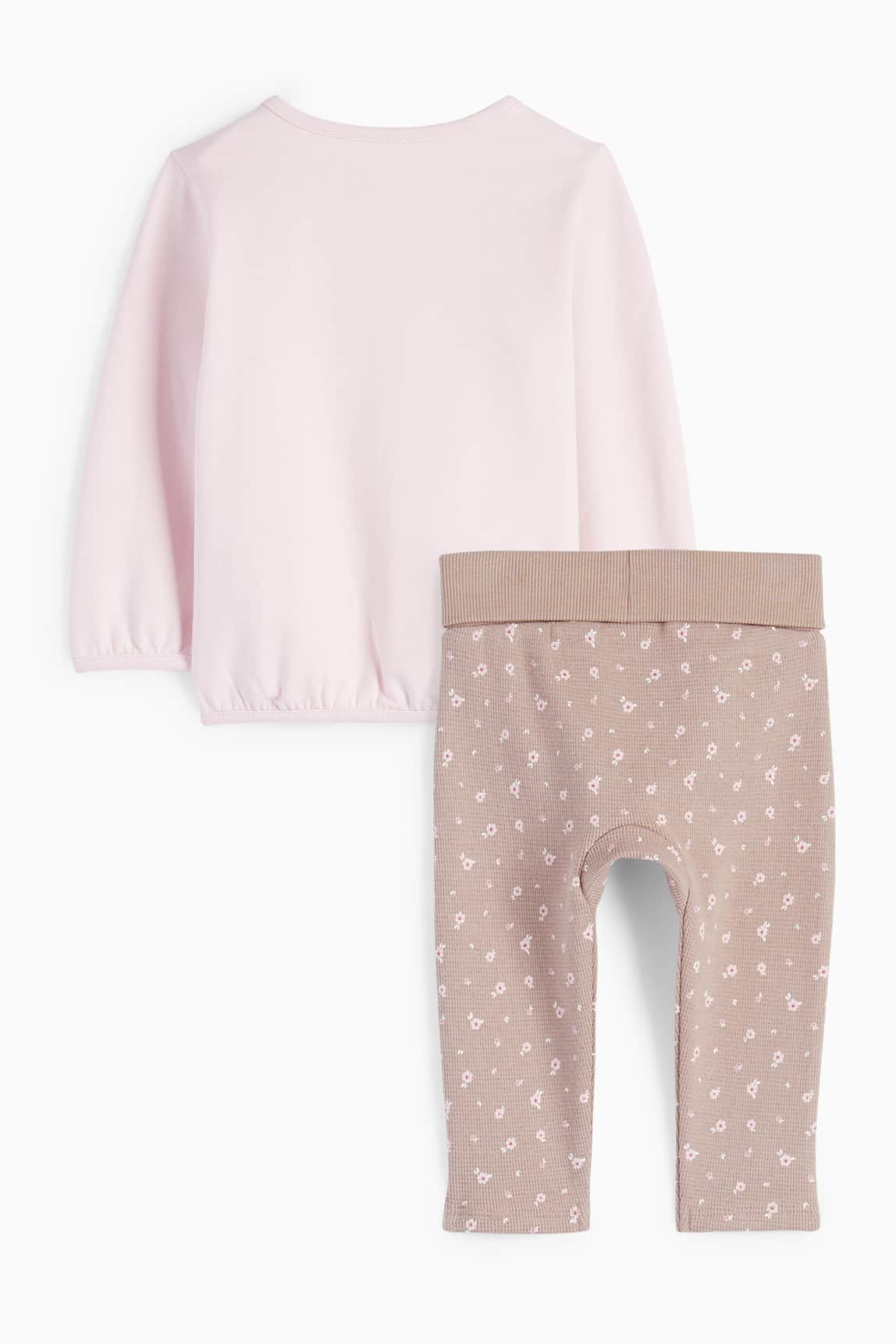 Bunny rabbit and flowers - baby outfit - 2 piece