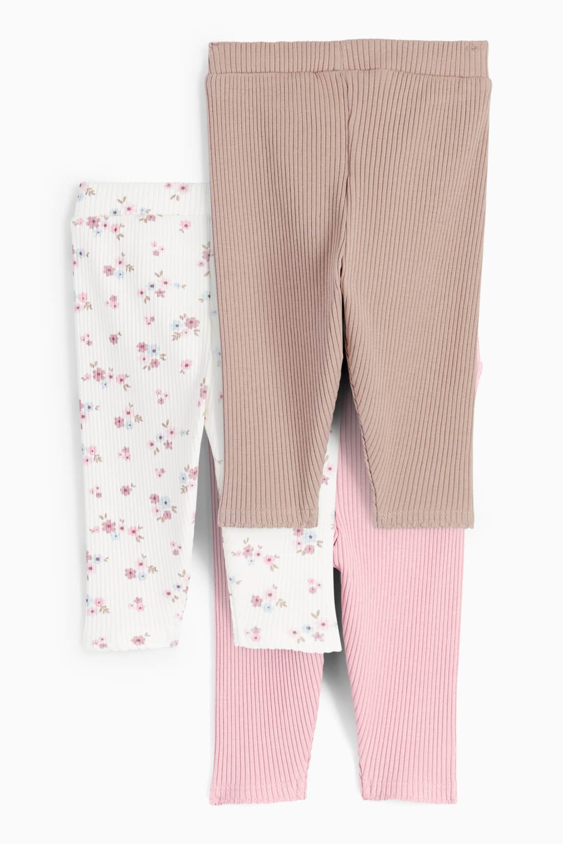 Multipack of 3 - flowers - baby leggings