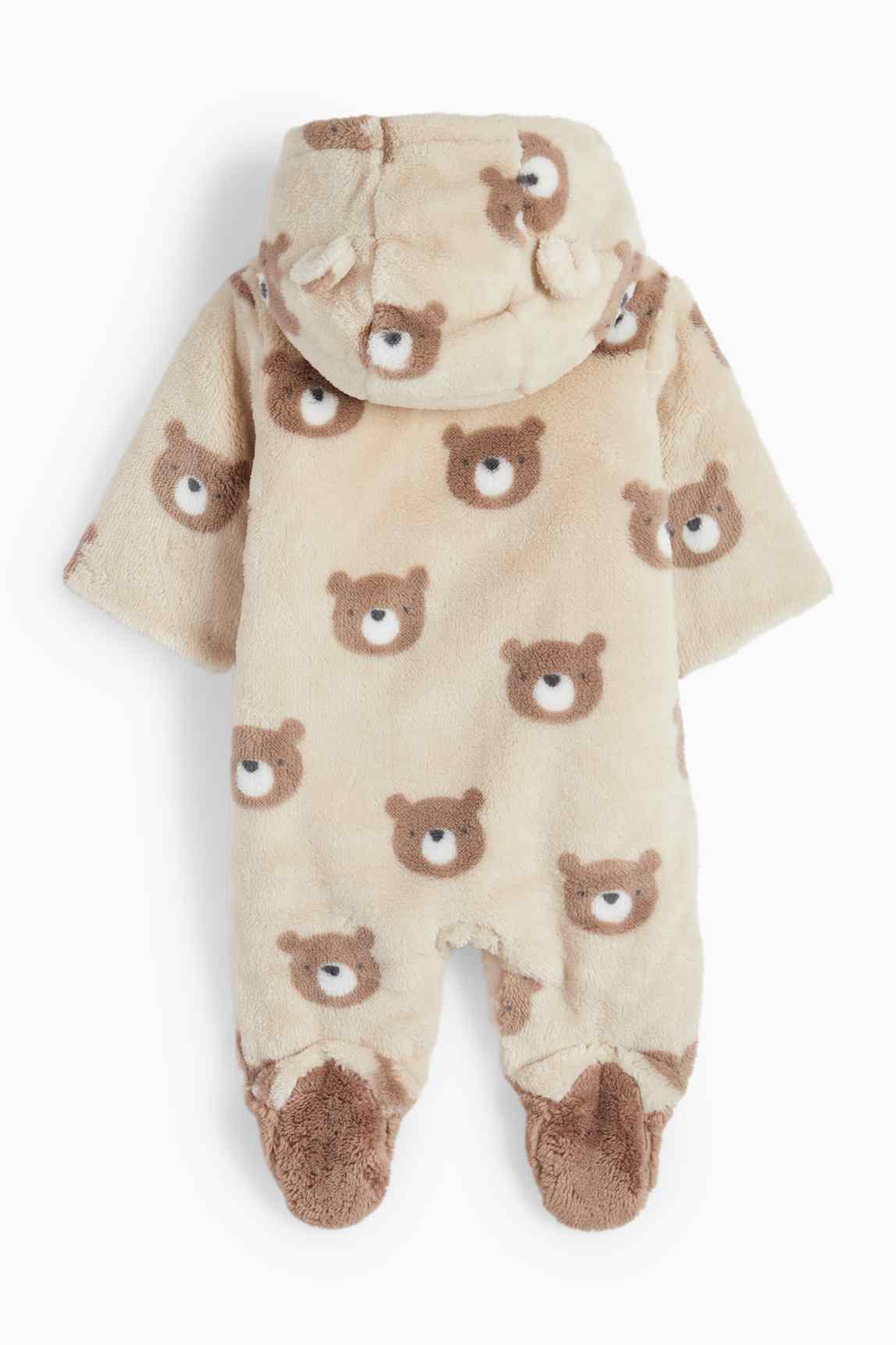 Teddy bear - baby fleece jumpsuit