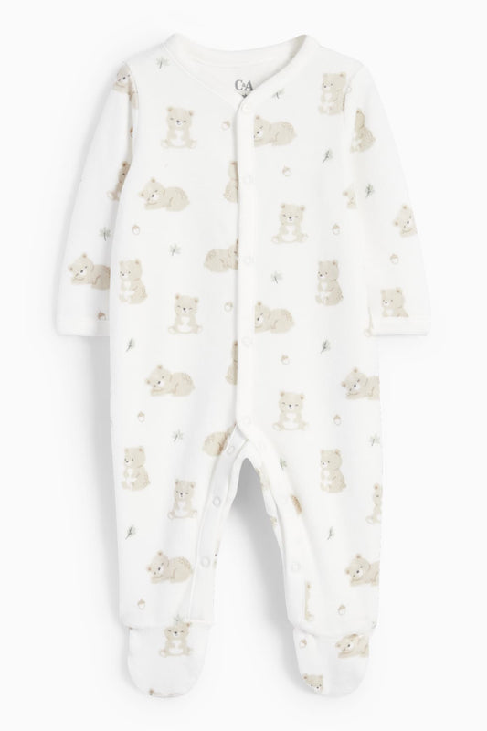 Teddy bear - baby sleepsuit