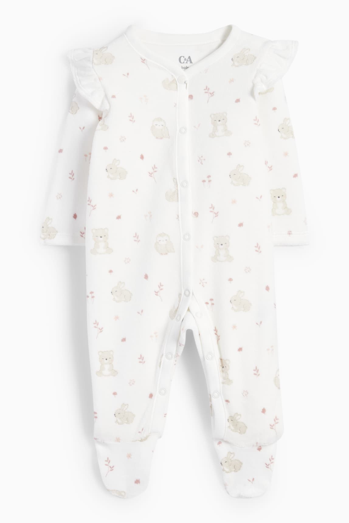 Woodland animals - baby sleepsuit