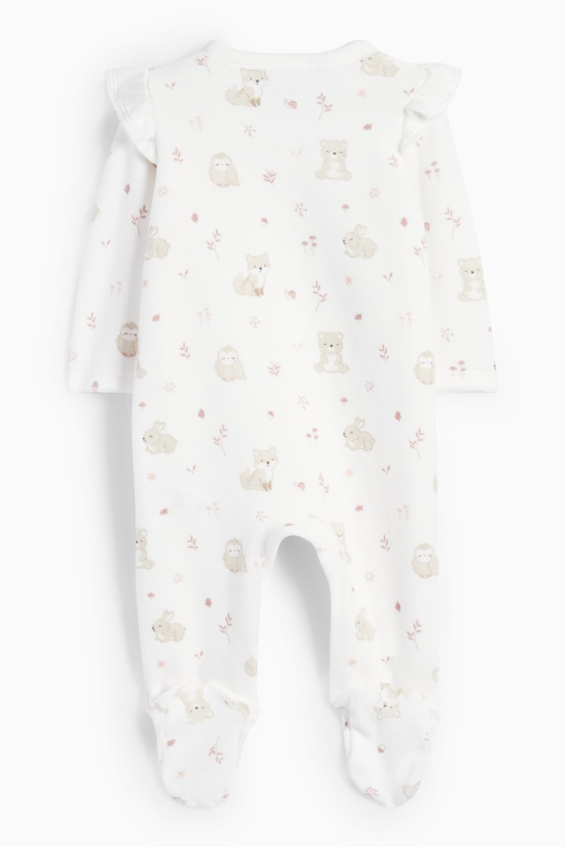 Woodland animals - baby sleepsuit