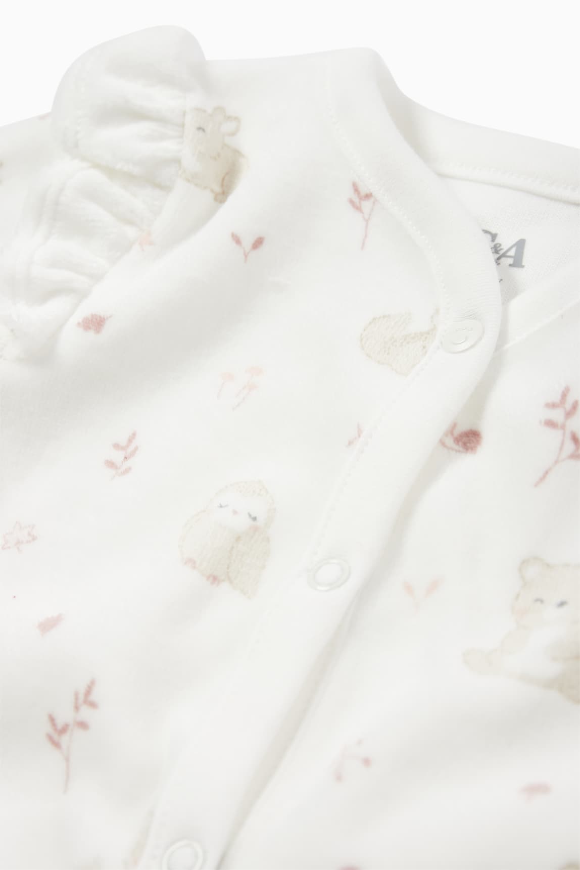 Woodland animals - baby sleepsuit