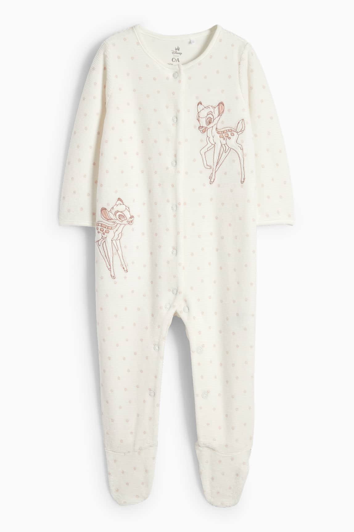 Bambi - baby sleepsuit - ribbed - polka dot