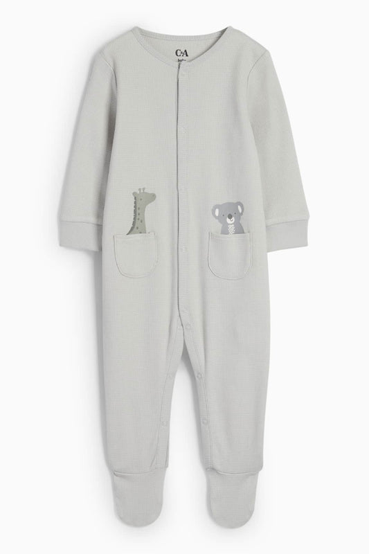 Koala and giraffe - baby sleepsuit