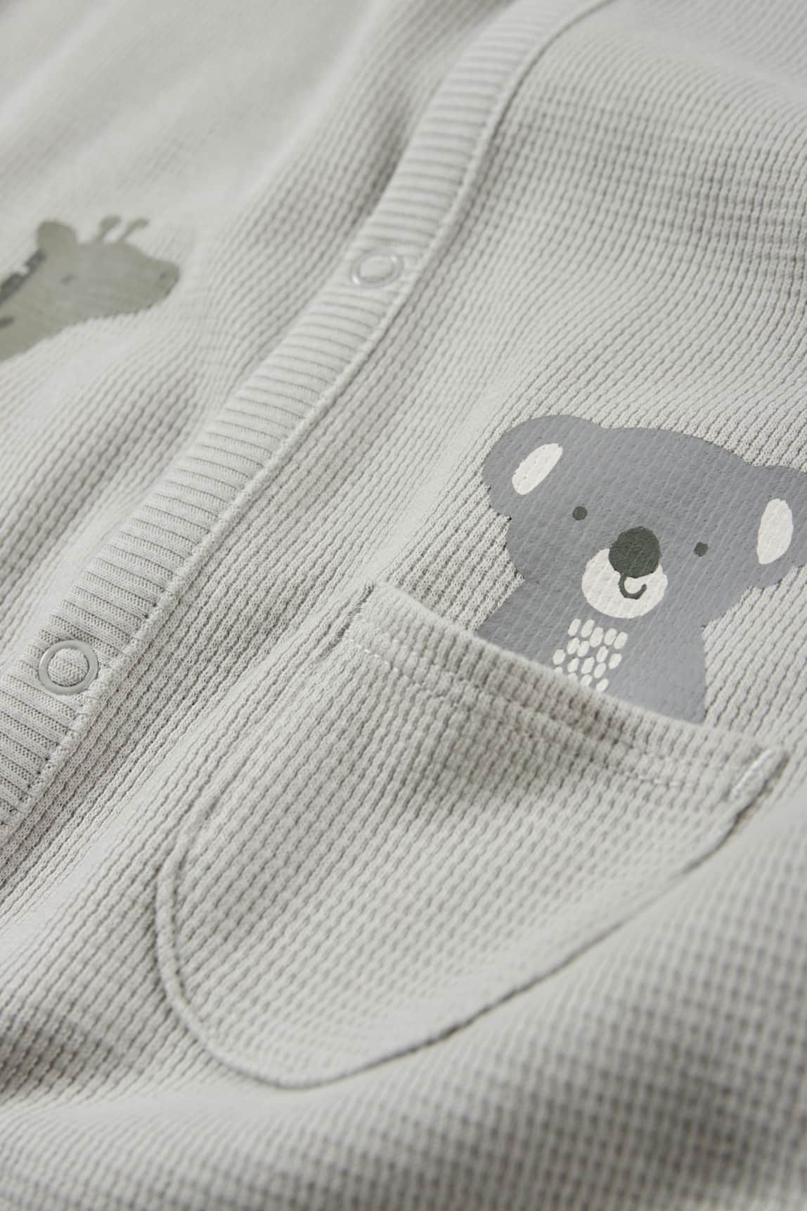 Koala and giraffe - baby sleepsuit