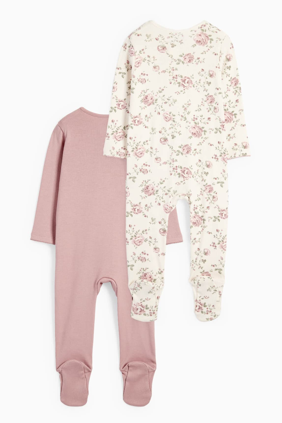 Multipack of 2 - floral - baby sleepsuit