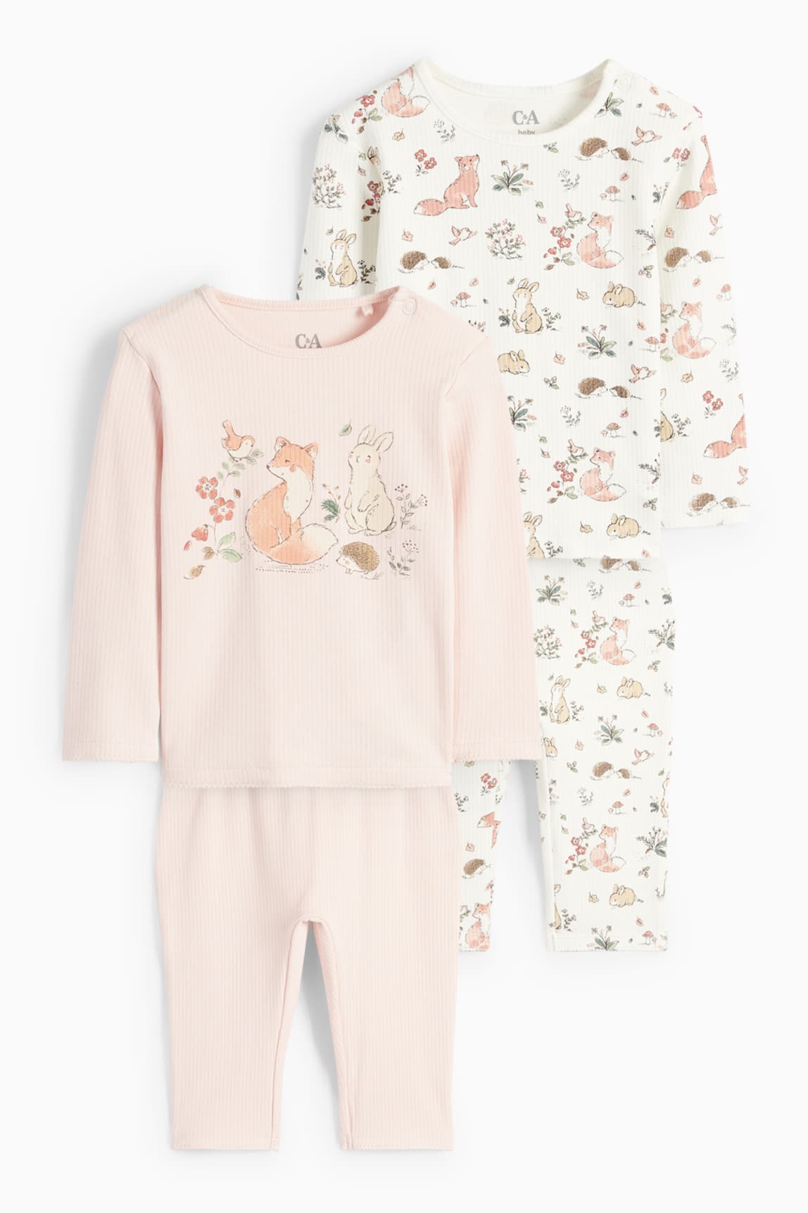 Multipack of 2 - woodland animals - baby pyjamas - 4 piece