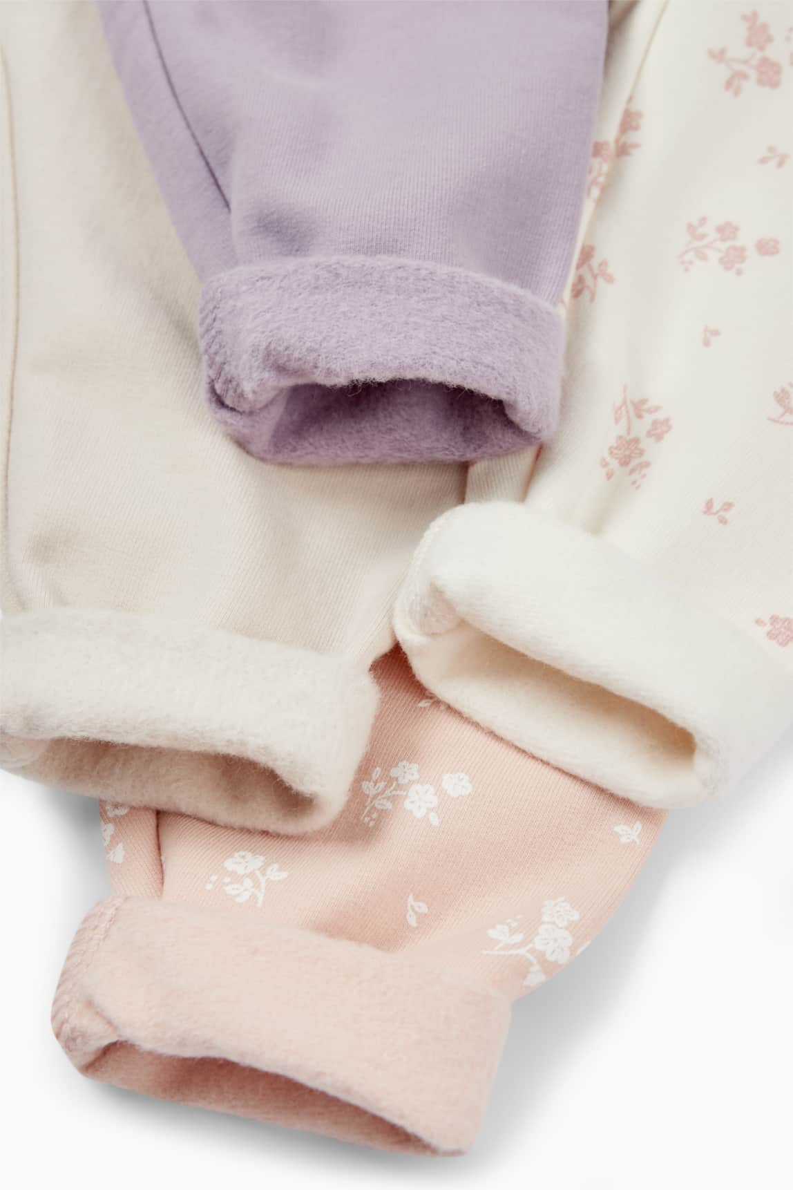 Multipack of 4 - flowers - baby thermal leggings