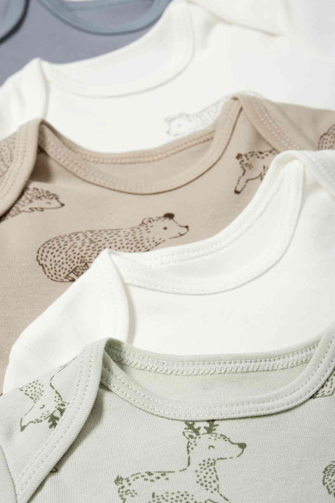 Multipack of 5 - woodland animals - baby bodysuit