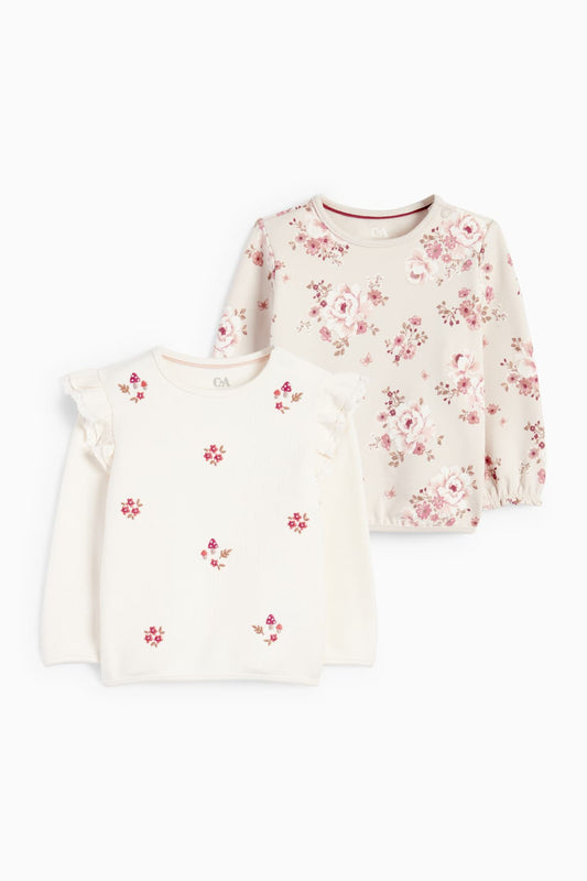 Multipack of 2 - flowers - baby sweatshirt