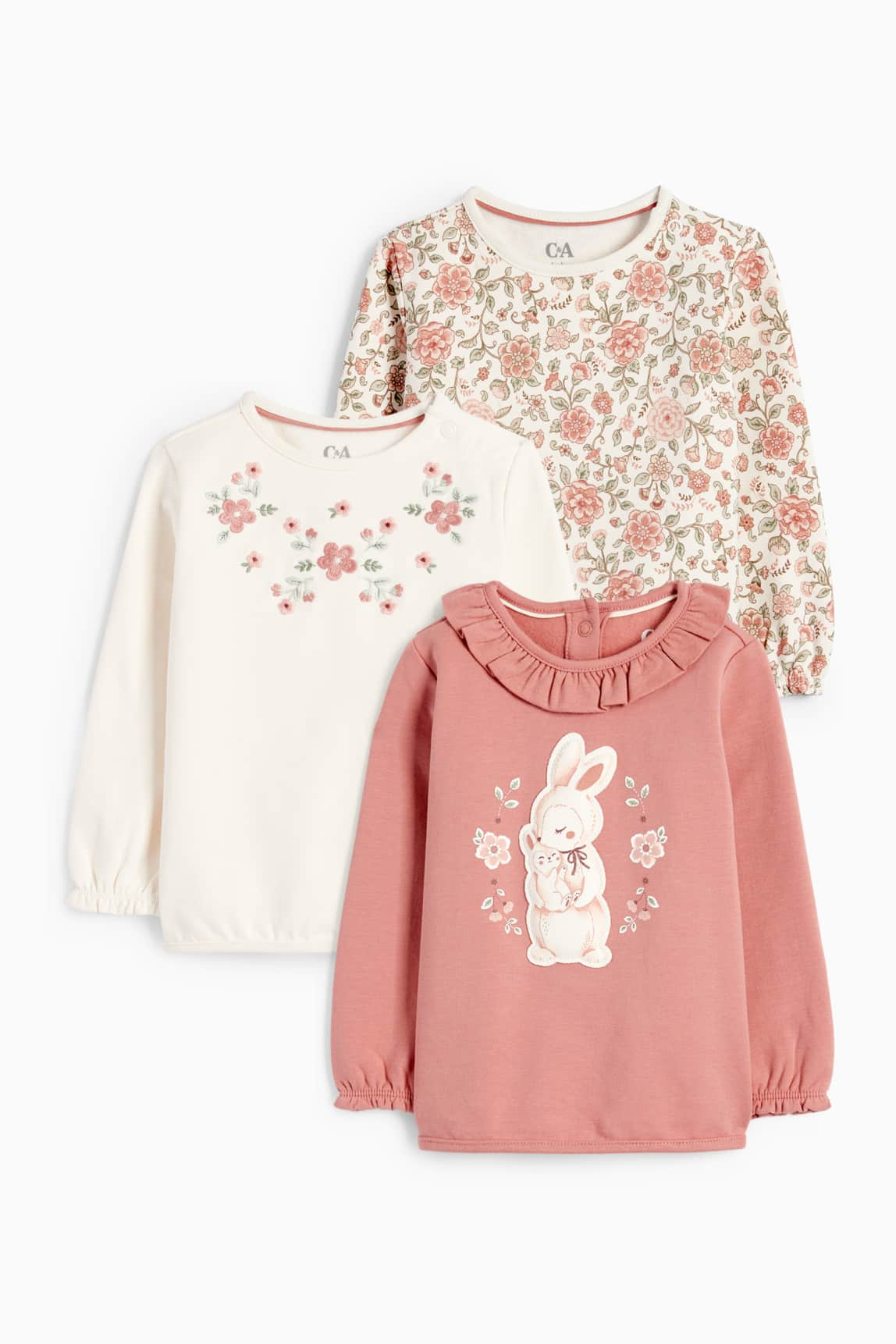 Multipack of 3 - baby sweatshirt - floral