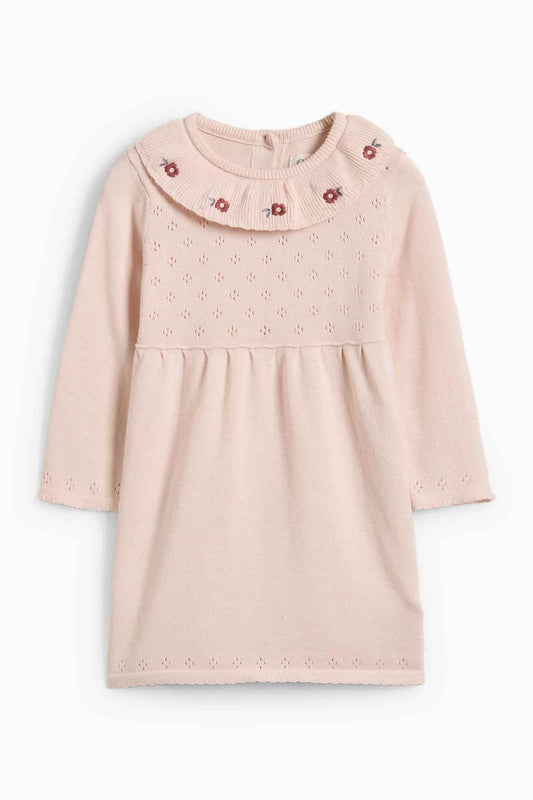 Floral - knitted baby dress