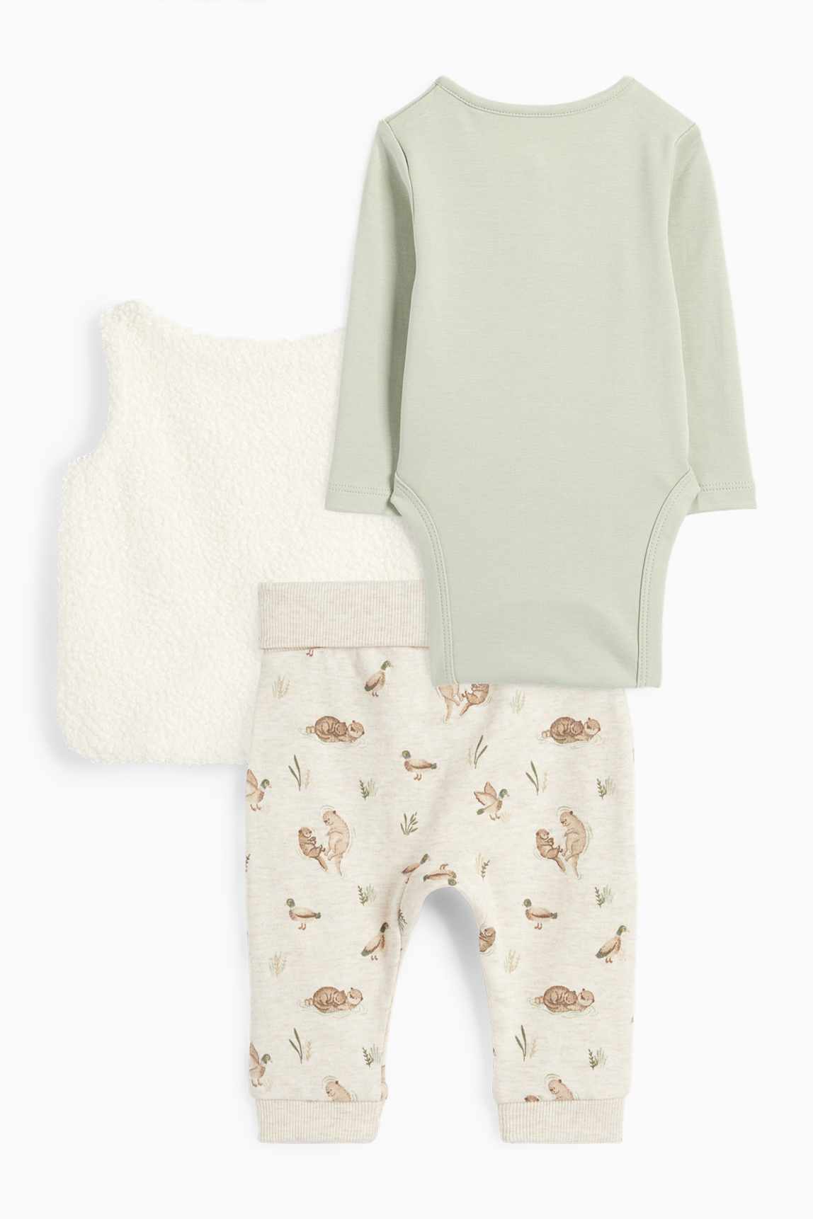 Otter and duckling - baby outfit - 3 piece