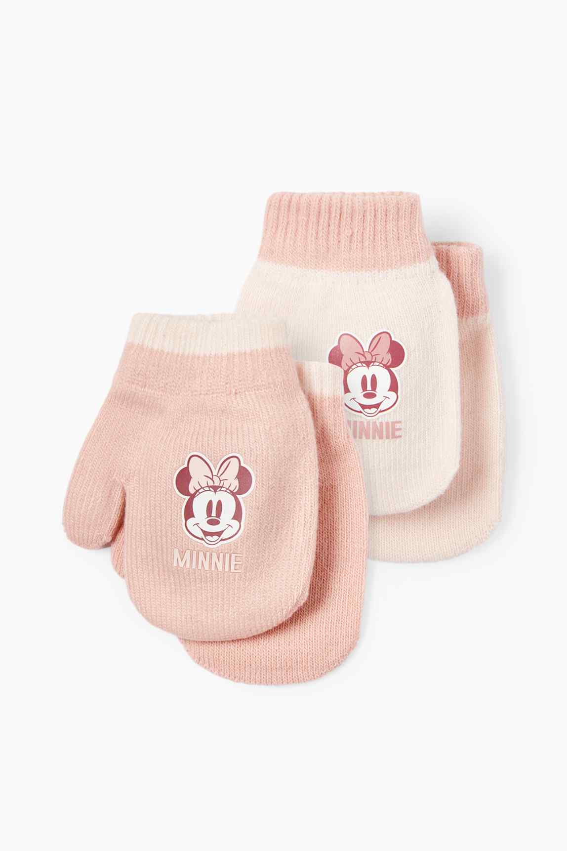 Multipack of 2 - Minnie Mouse - knitted baby mittens