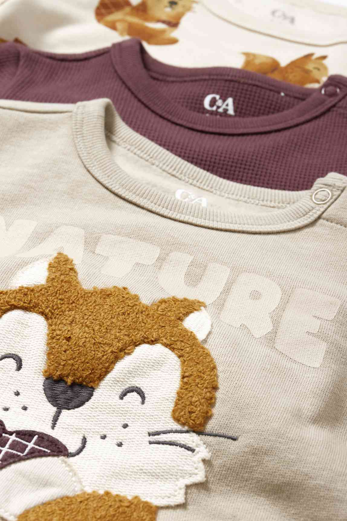 Multipack of 3 - squirrel and beaver - baby sweatshirt