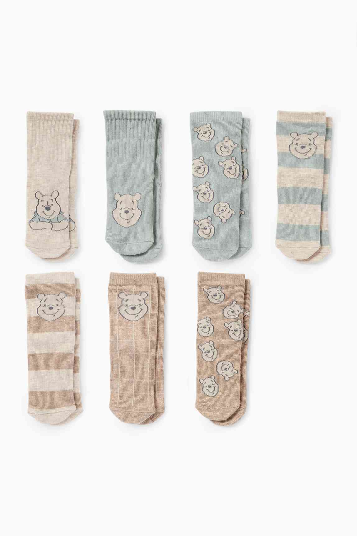 Multipack of 7 - Winnie the Pooh - baby socks