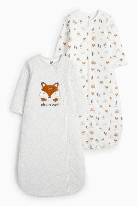 Multipack of 2 - fox and forest - baby sleeping bag - 6-18 months