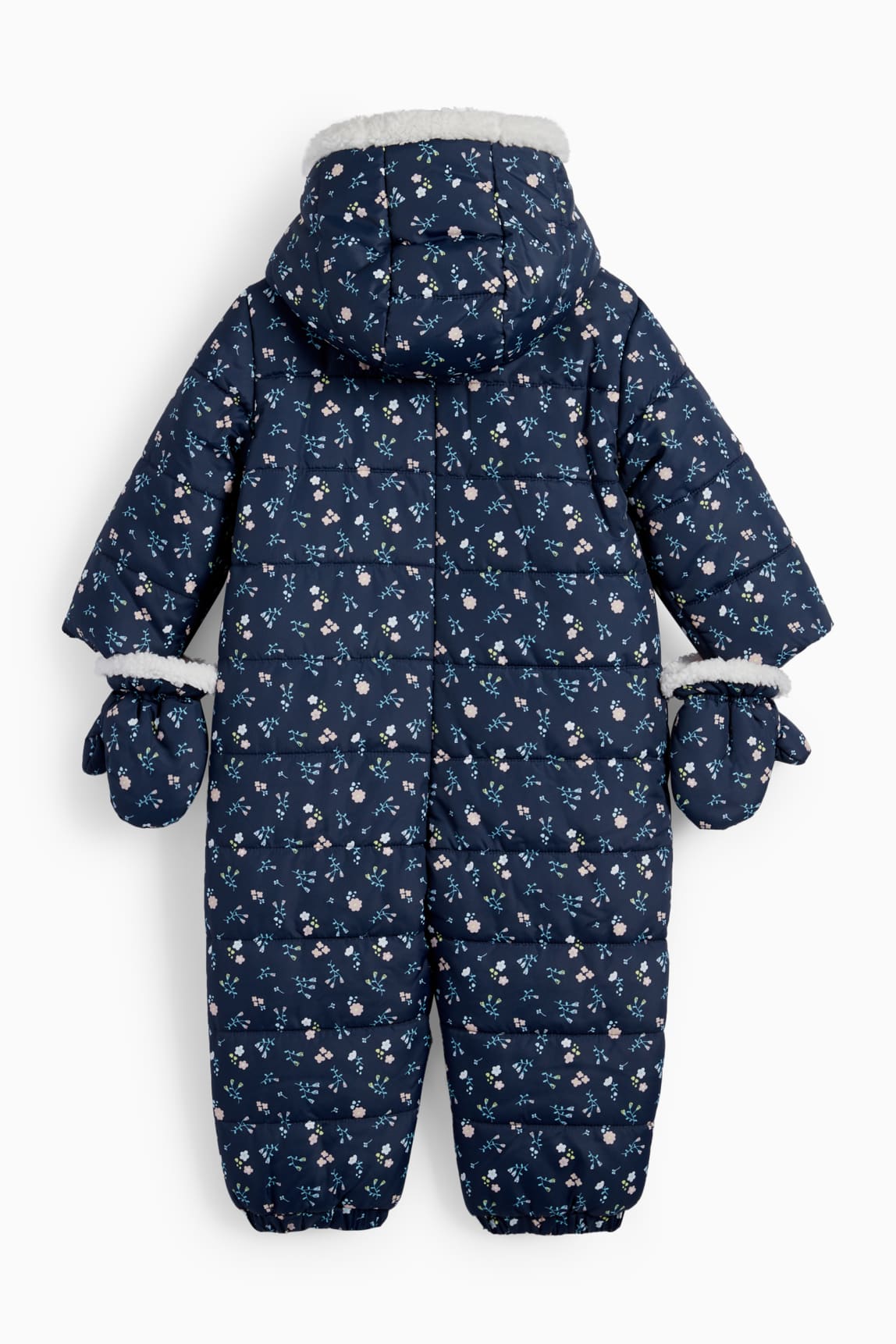 Floral - baby snowsuit with hood