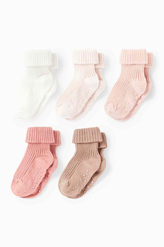 Multipack of 5 - baby non-slip socks