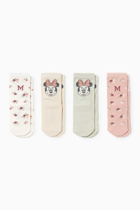 Multipack of 4 - Minnie Mouse - baby socks with motif