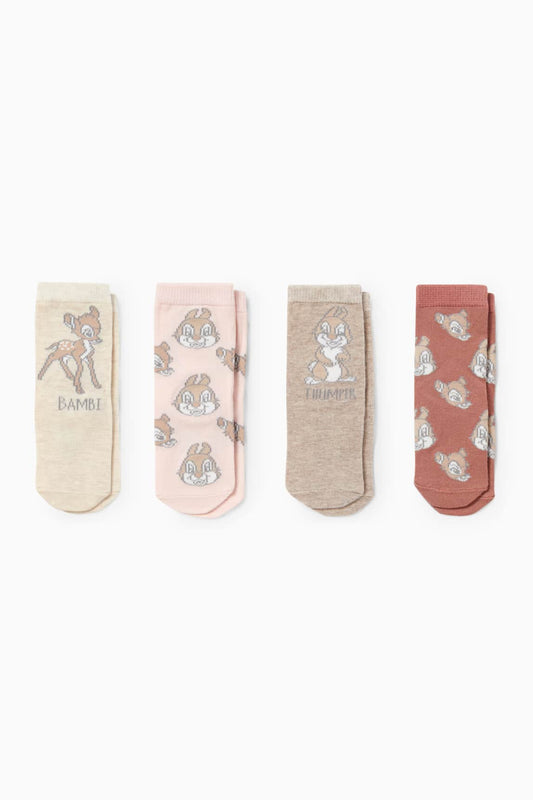 Multipack of 4 - Bambi - baby socks with motif