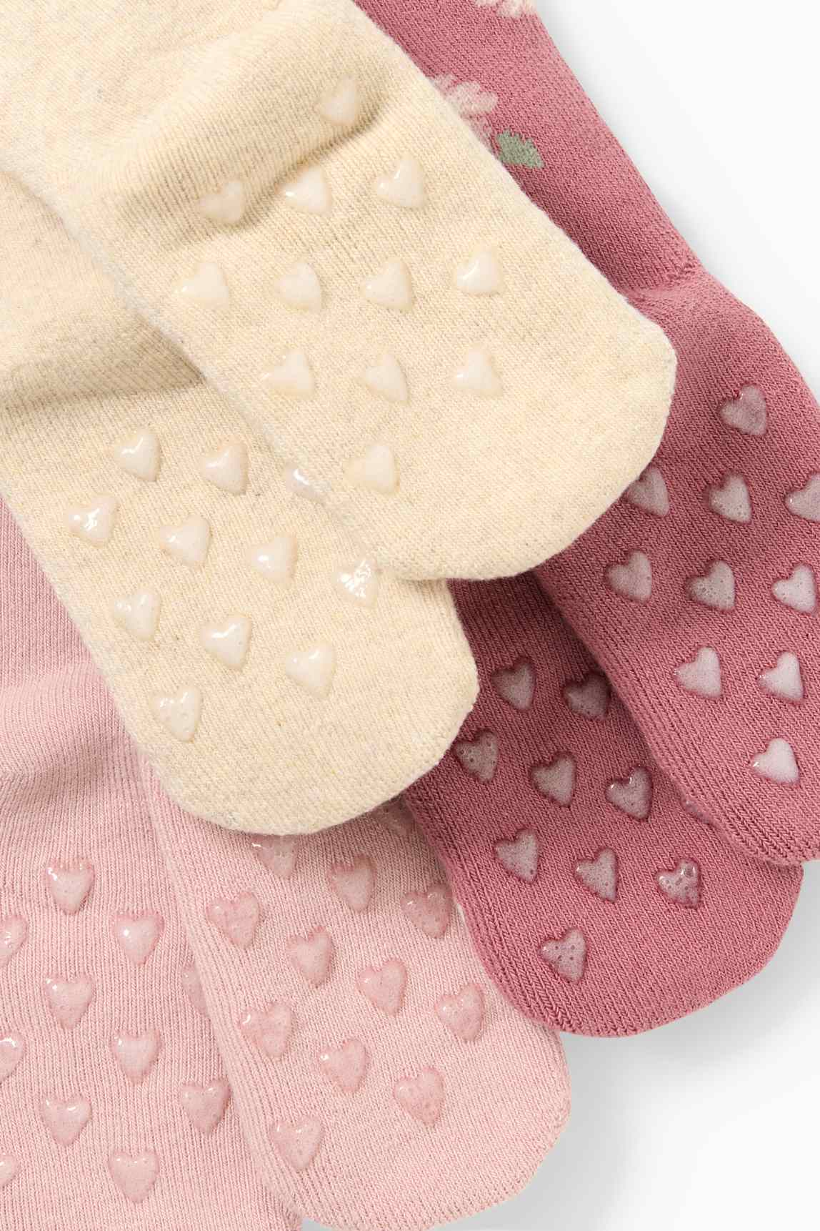 Multipack of 3 - deer - non-slip baby socks with motif