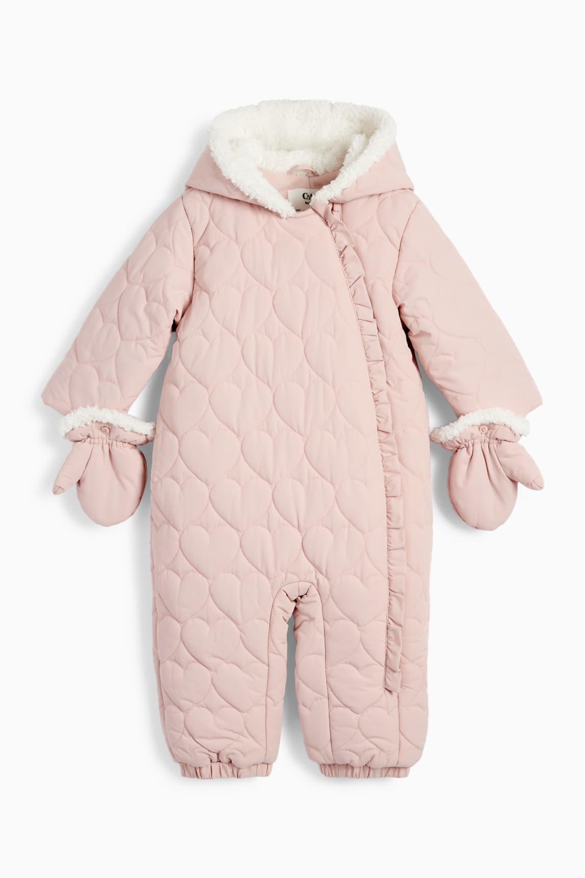 Heart - baby snowsuit and hood - water-repellent