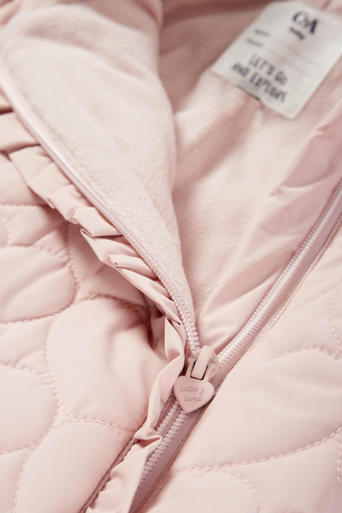 Heart - baby snowsuit and hood - water-repellent