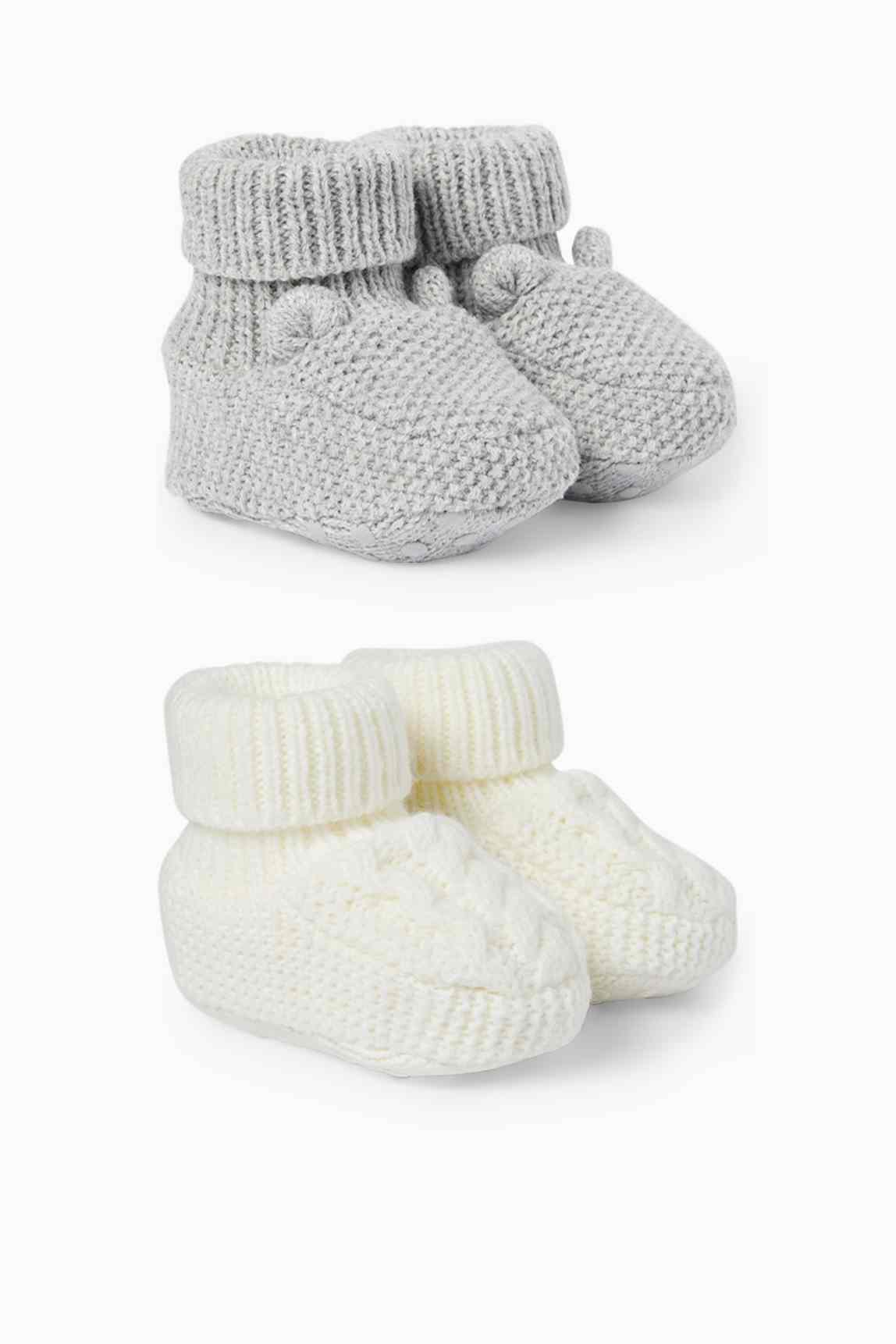 Multipack of 2 - teddy bear - baby booties