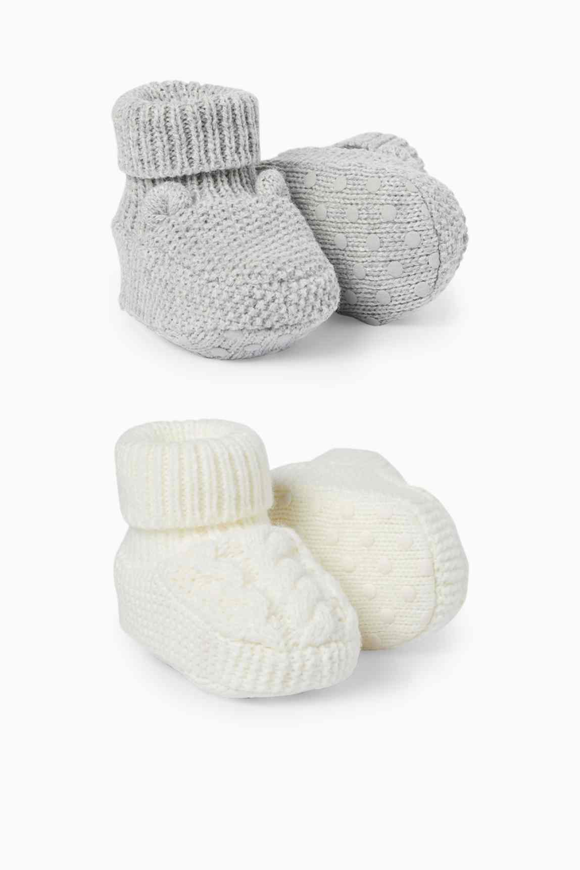 Multipack of 2 - teddy bear - baby booties