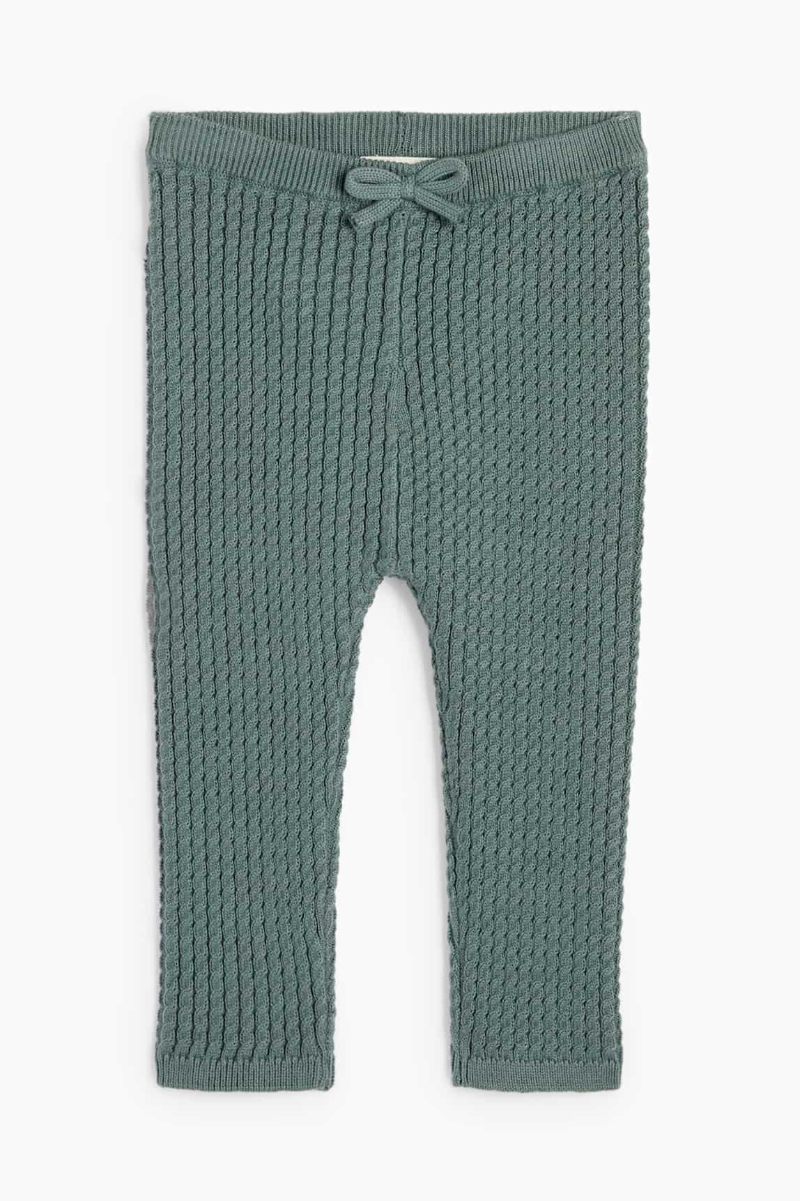 Knitted baby Leggings - cable knit pattern