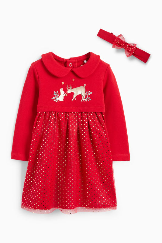 Rudolph and bunny rabbit - baby Christmas outfit - 2 piece